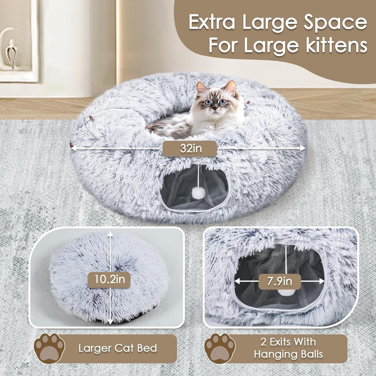 Cat Tunnel Bed For Indoor Cats