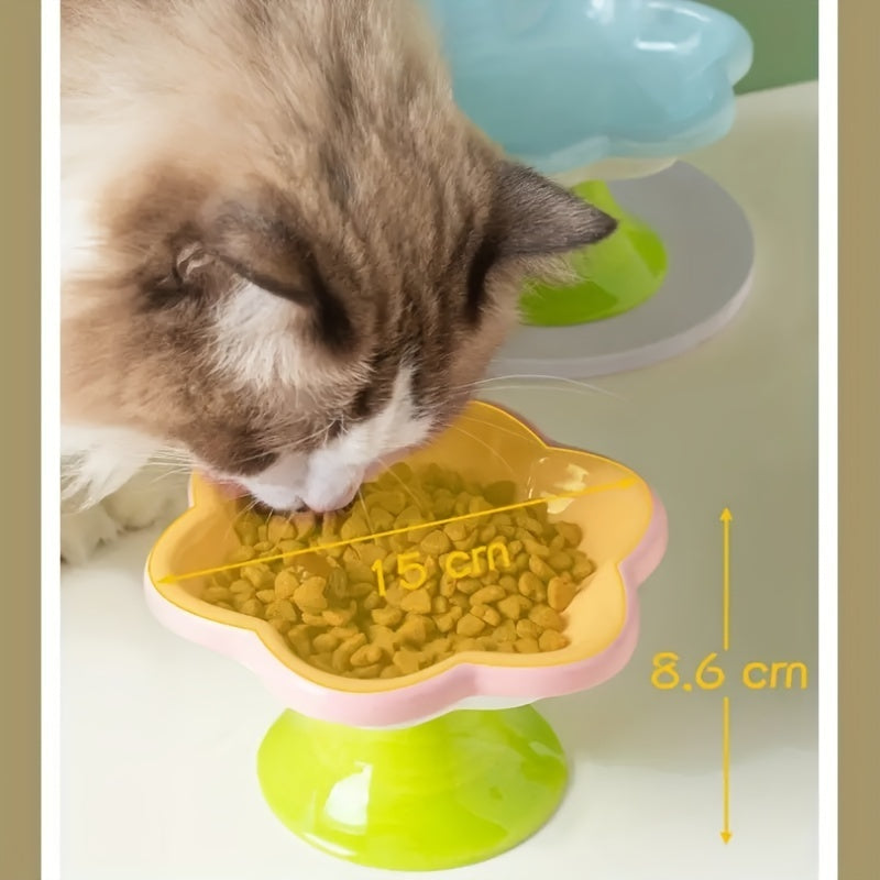 Raised Ceramic Bowl With Cat Flower Design