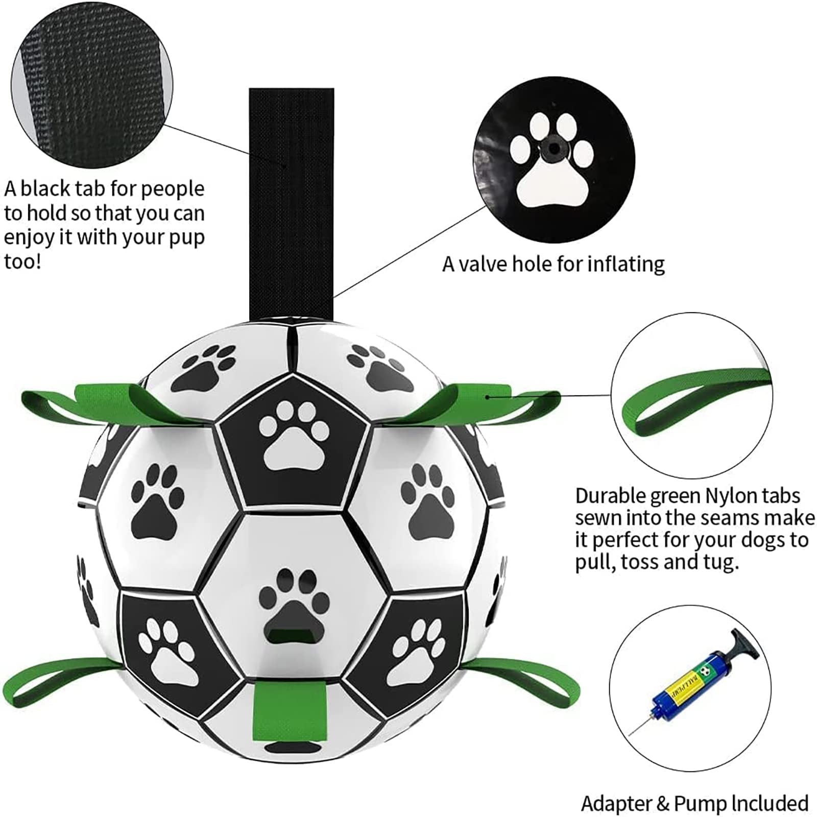Interactive Dog Football Toy: Soccer Ball, Inflated Training Toy for Dogs
