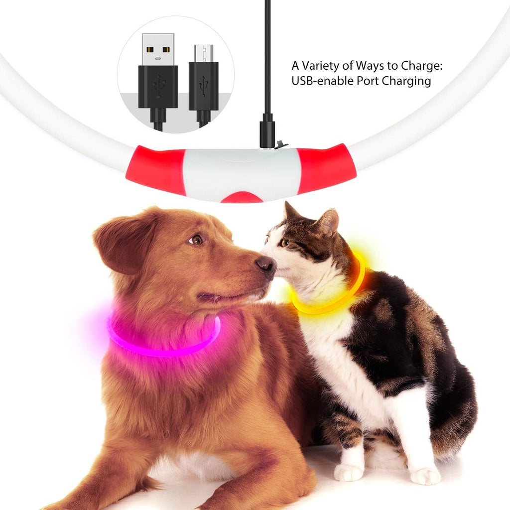 LED Dog Collar USB Rechargeable Glowing Pet Collars