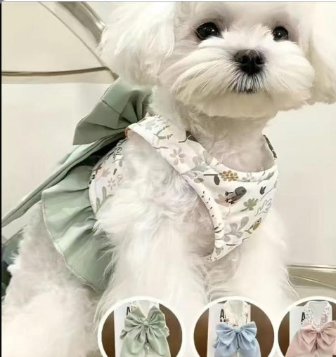 Pet Harness Leash Set Elegant Adjustable Half Vest Design For Cats Small Dogs
