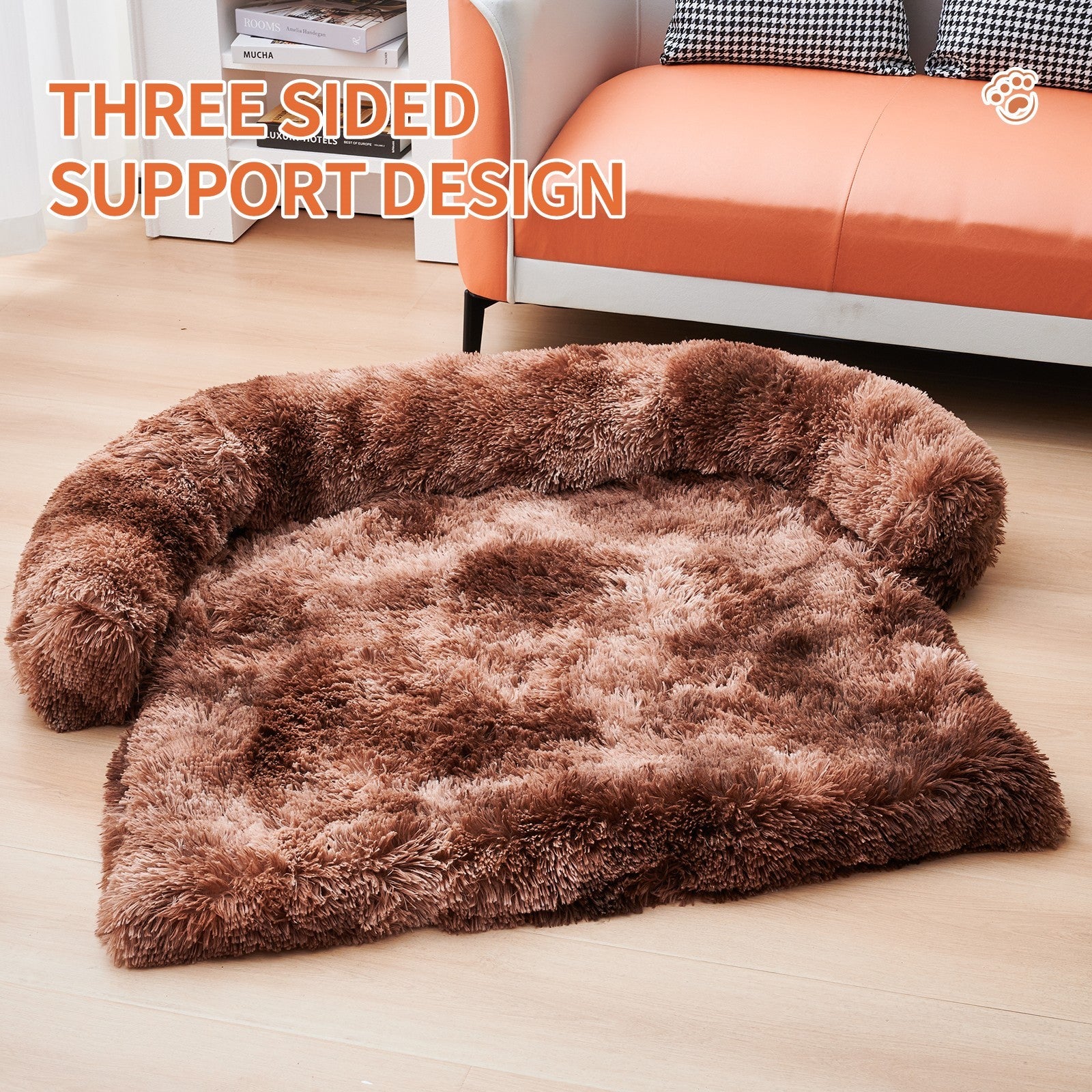 Calming Dog Bed Fluffy Plush Dog Mat Furniture Protector