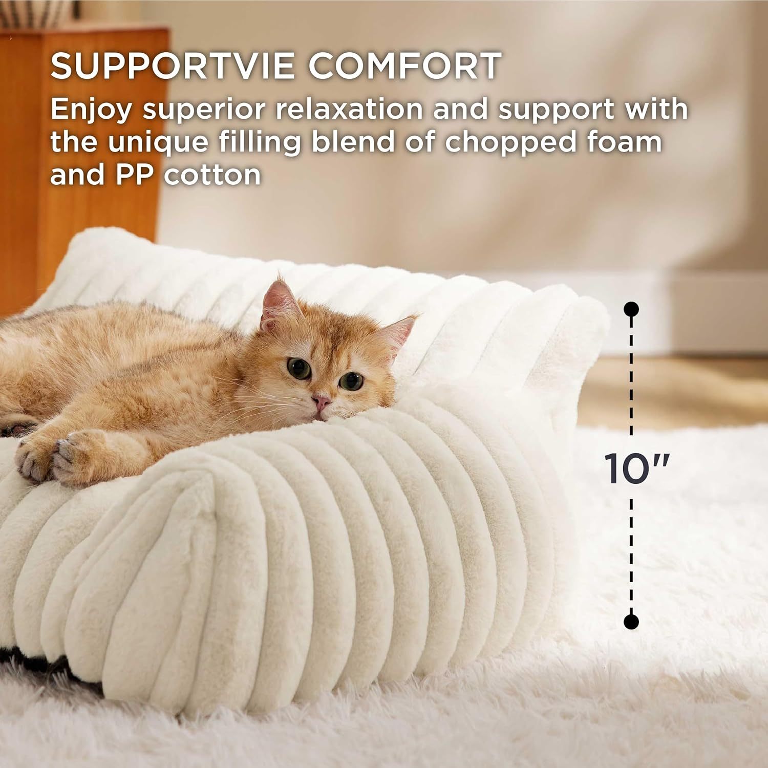 Bedsure Cute Cat Couch For Pets - Fluffy Cat Sofa