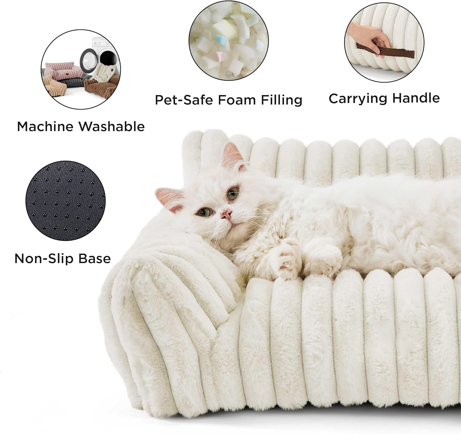 Bedsure Cute Cat Couch For Pets - Fluffy Cat Sofa