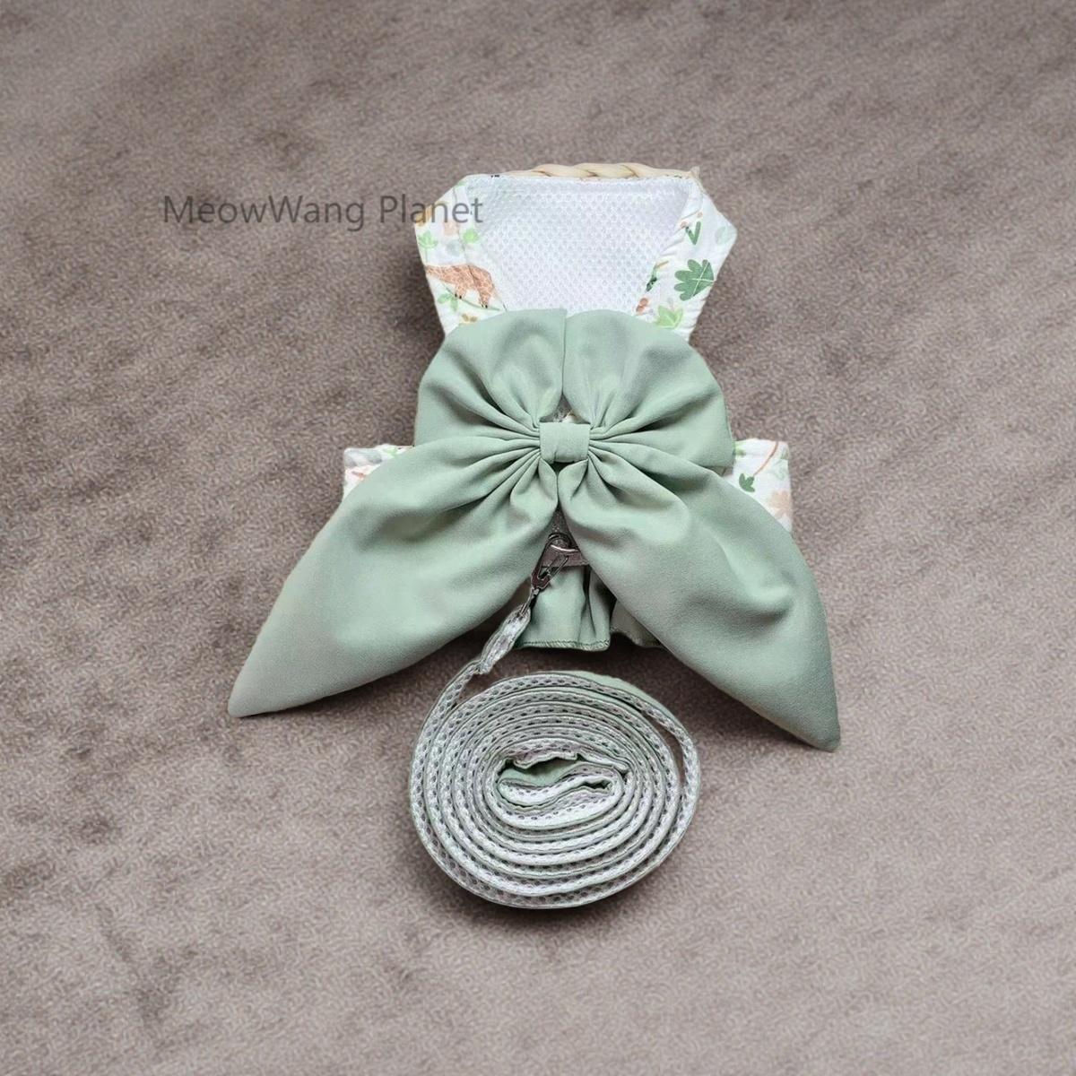 Pet Harness Leash Set Elegant Adjustable Half Vest Design For Cats Small Dogs