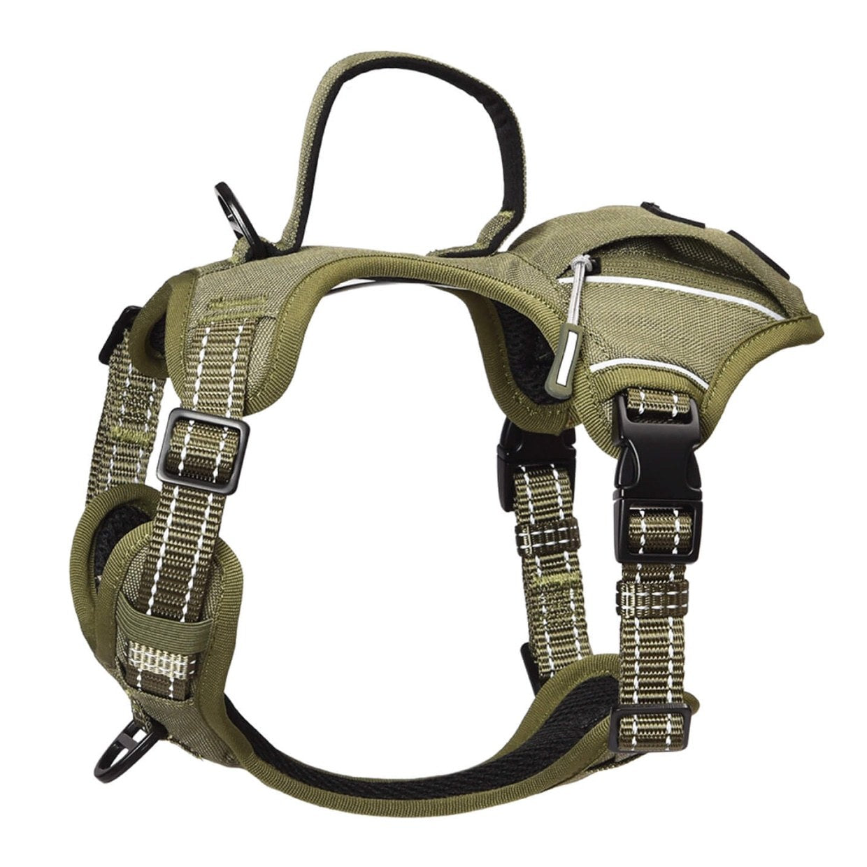 PETMARVEL High-Perfomance Tactical Dog Harness With Poop Bag Holder, No Pull Front Clip & Metal Buckles