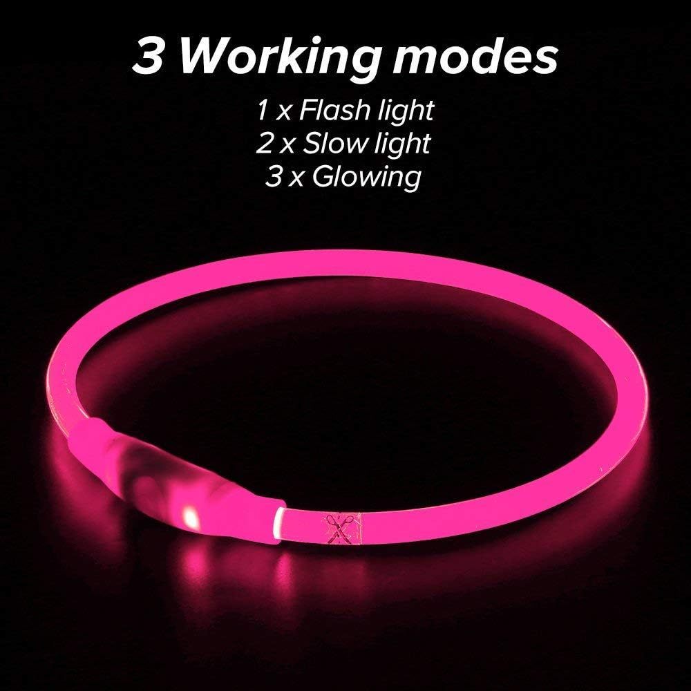 LED Dog Collar USB Rechargeable Glowing Pet Collars