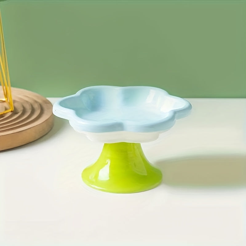 Raised Ceramic Bowl With Cat Flower Design