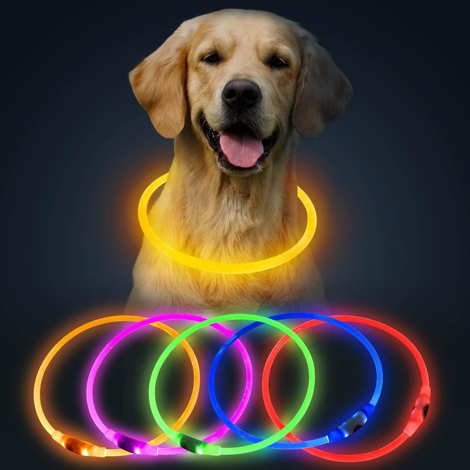 LED Dog Collar USB Rechargeable Glowing Pet Collars
