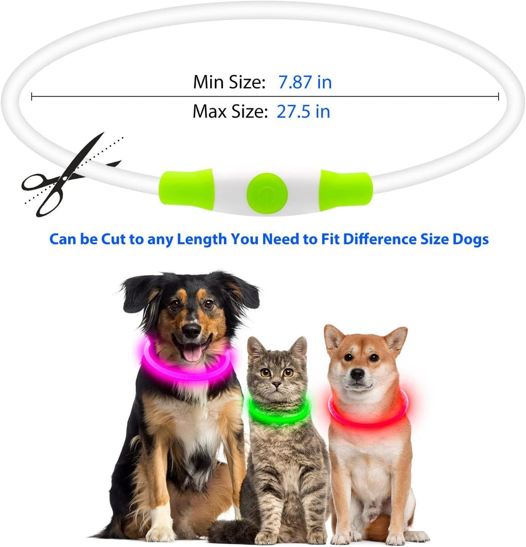 LED Dog Collar USB Rechargeable Glowing Pet Collars