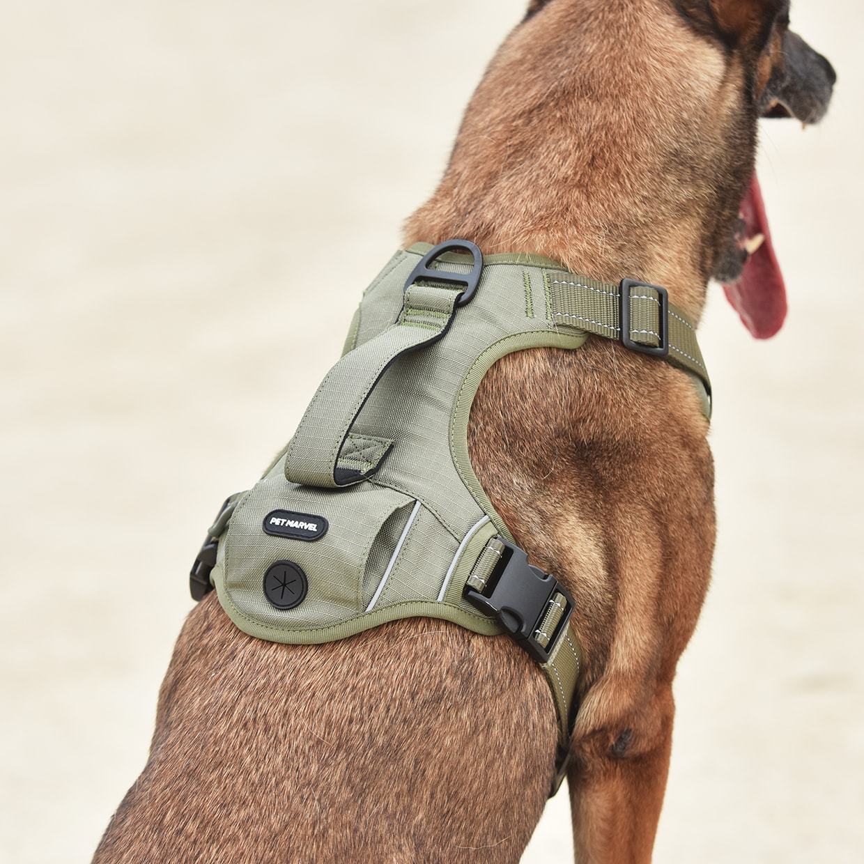 PETMARVEL High-Perfomance Tactical Dog Harness With Poop Bag Holder, No Pull Front Clip & Metal Buckles