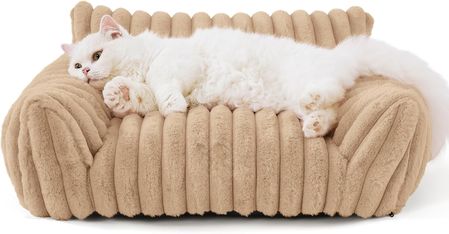 Bedsure Cute Cat Couch For Pets - Fluffy Cat Sofa