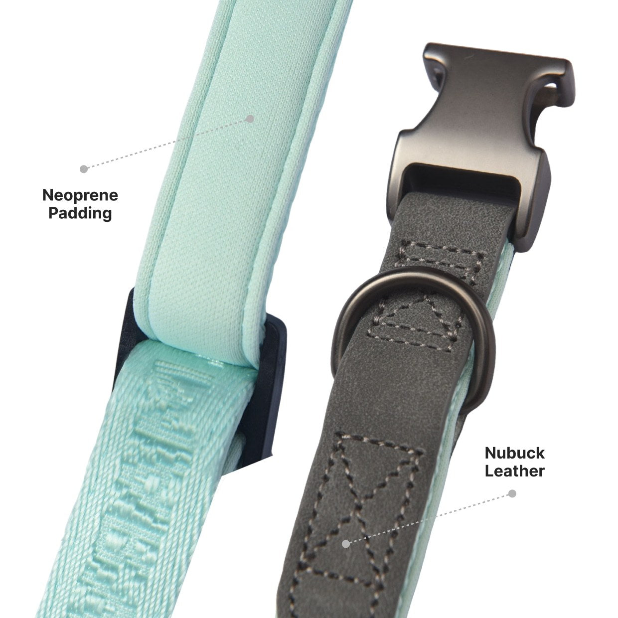 PETMARVEL Heavy Duty Solid Dog Collar Neoprene Padded One Inch Wide
