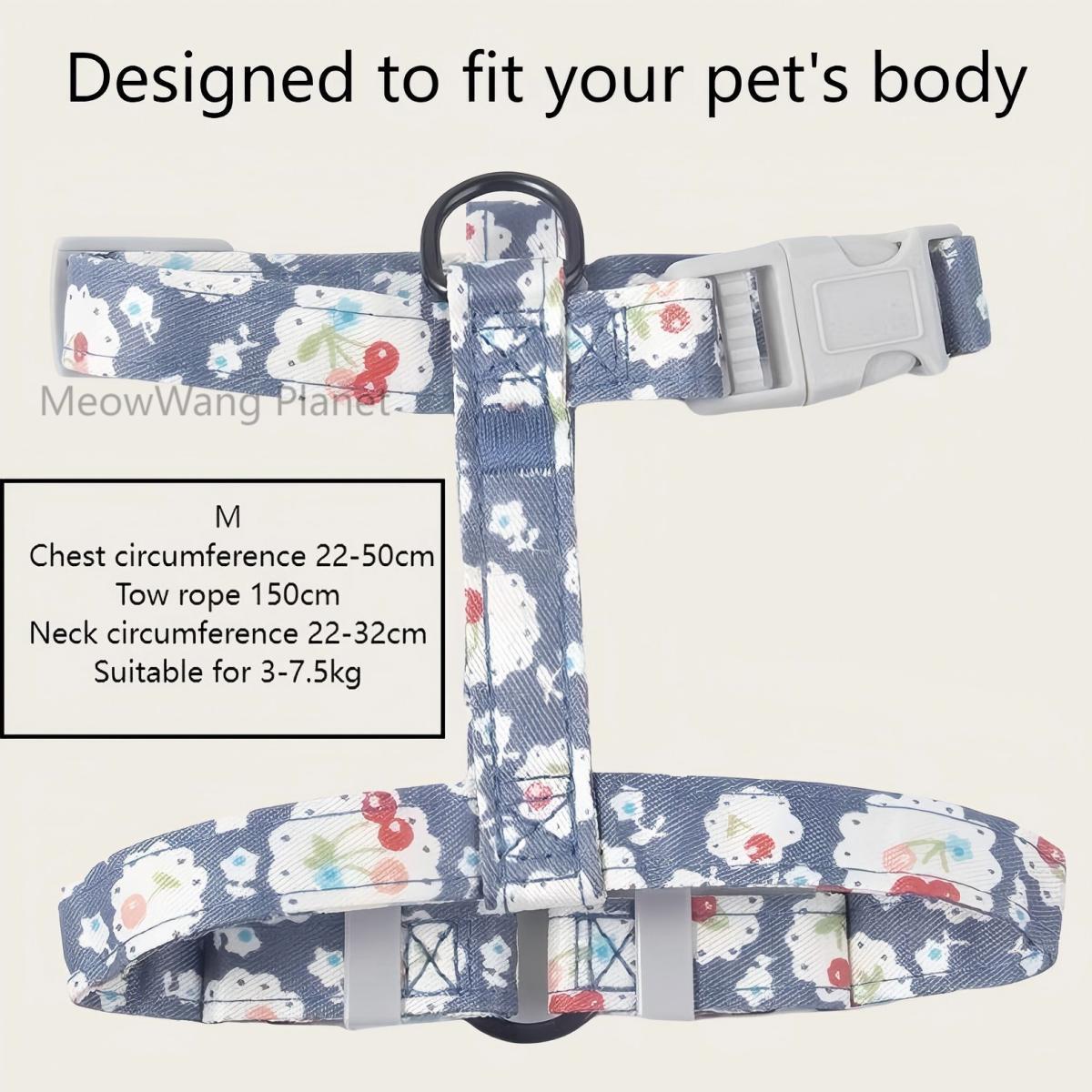 Japanese Style Pet Harness And Leash Set Adjustable Vest For Cats And Small Dogs
