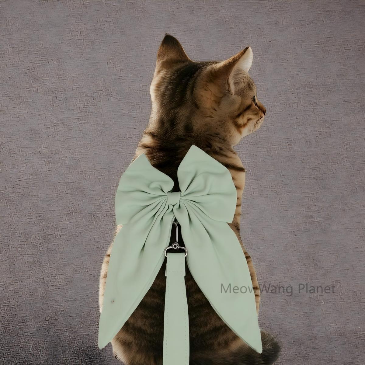 Pet Harness Leash Set Elegant Adjustable Half Vest Design For Cats Small Dogs